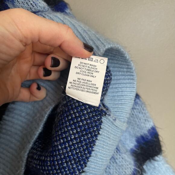 Anthropologie Salma Striped‎ Eyelash Sweater Blue Black Sz XS Casual Comfortable - Picture 13 of 13